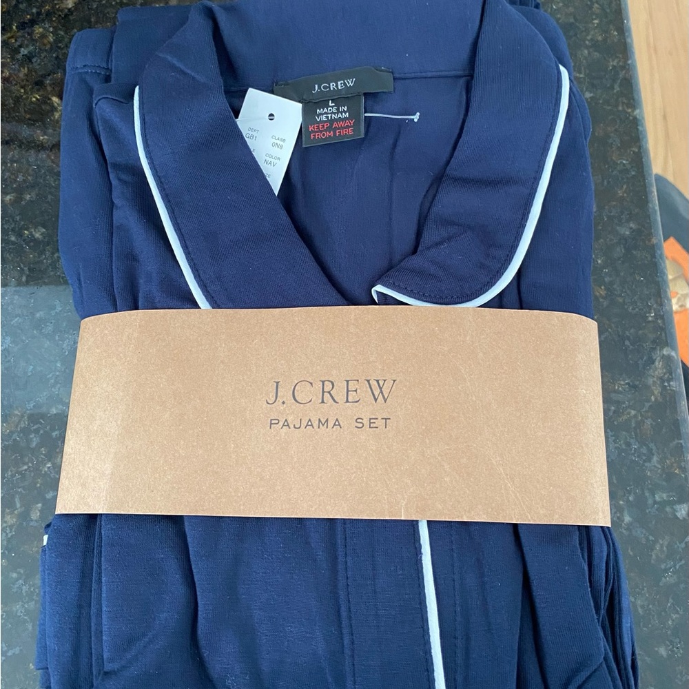 Jcrew eco dreamiest short-sleeve pajama set Navy Blue size L